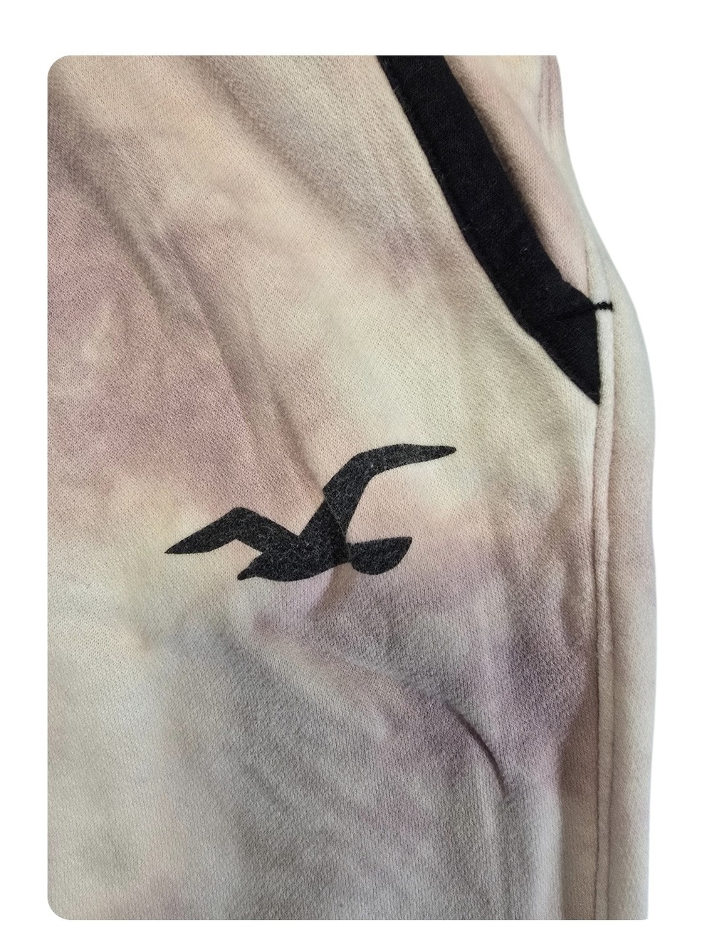 Hollister Womens Tie Dye Jogger Sweatpants Pink Logo Fleece Lounge Pants - Picture 3 of 15